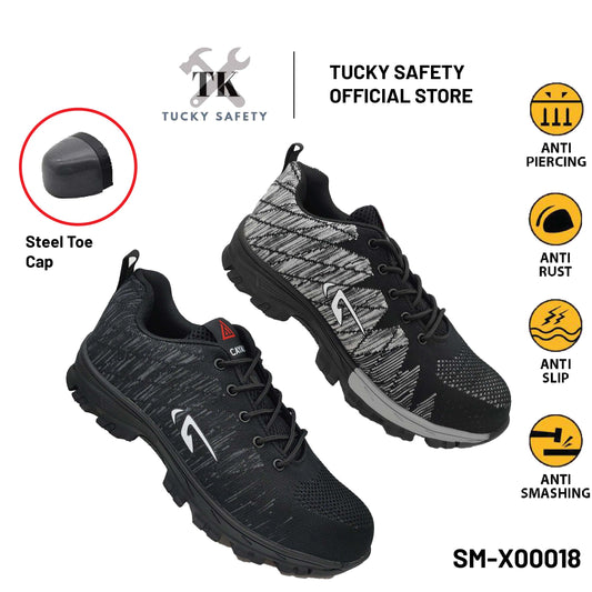 SM-X00018 SPORT DESIGN SAFETY SHOE / LIGHT WEIGHT SPORT SERIES STEEL TOE LACES SPORTY SAFETY MEN WORK SHOE