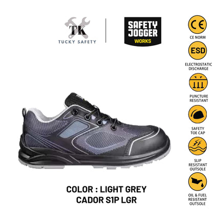 CADOR S1P LOW CUT [ SAFETY JOGGER ] ESD SPORTY SAFETY SHOE SAFETY TOE CAP STEEL TOE CAP