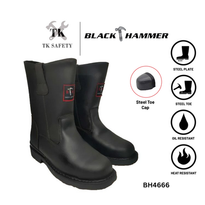 BH4666-CHL7 ( SIZE 5-12 ) BLACK HAMMER MEN'S HIGH CUT SLIP ON SAFETY SHOES / KASUT SAFETY LELAKI ( READY STOCK )