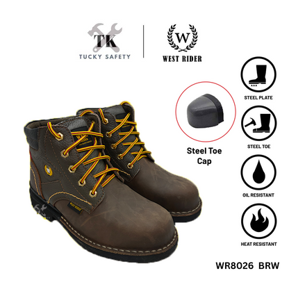 WR8026 - WEST RIDER MEN'S WORKING SAFETY BOOT / KASUT SAFETY KERJA LELAKI / MEN'S LEATHER WORKING SAFETY BOOT