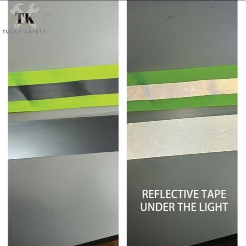 FABRIC SAFETY REFLECTIVE TAPE / REFLECTIVE LINE / TAPE PANTULAN KESELAMATAN / GREEN SILVER REFLECTIVE SILVER REFLECTIVE