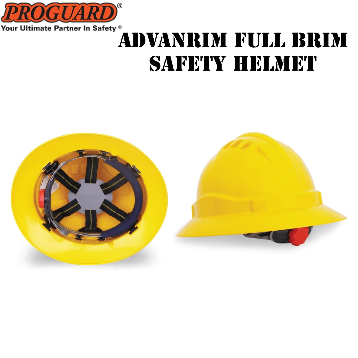 PROGUARD ADVANRIM FULL BRIM INDUSTRIAL SAFETY HELMET - TOPI KESELAMATAN - HEAD PROTECTIVE READY STOCK