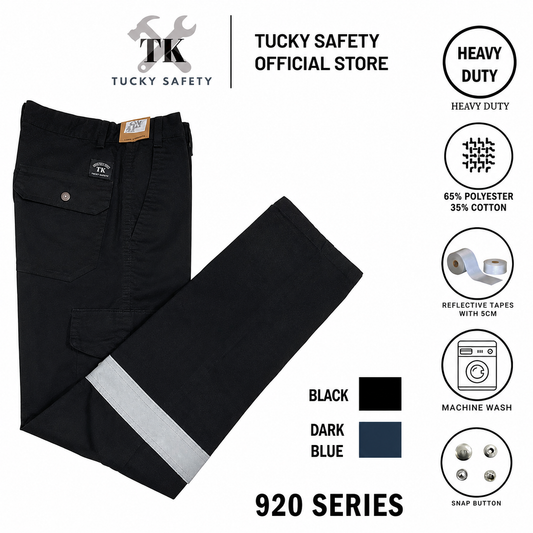 920 SERIES ( SINGLE LINE )  MEN'S REFLECTIVE WORKING PANTS STRAIGHT CUT / CARGO PANTS / SELUAR KERJA LELAKI