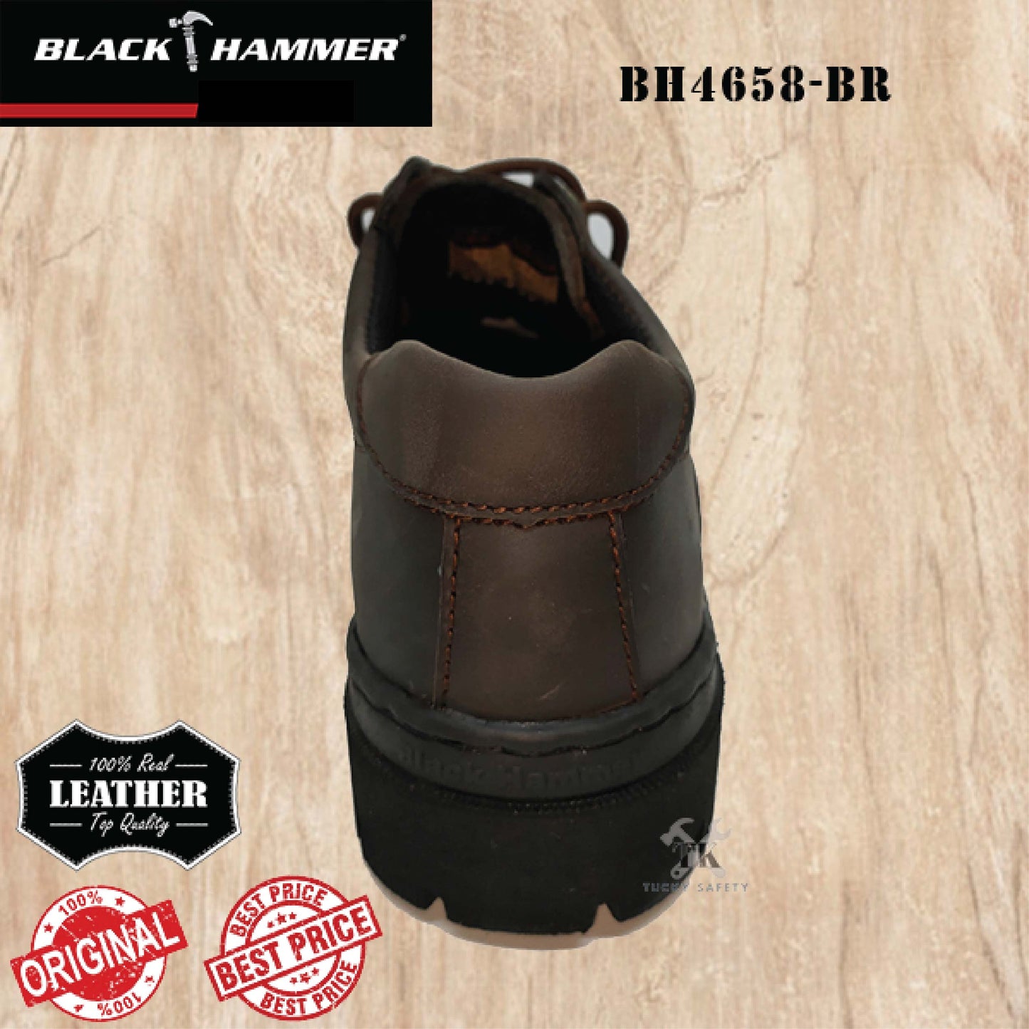 BH4658-BR ( SIZE 6-12 ) BLACK HAMMER MEN'S LOW CUT LACE UP SAFETY SHOES / KASUT SAFETY LELAKI