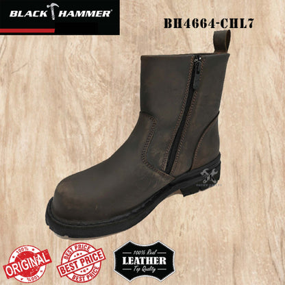 BH4664-CHL7 ( SIZE 5-12 ) BLACK HAMMER MEN'S MID CUT SLIP ON WITH ZIP SAFETY SHOES / KASUT SAFETY LELAKI