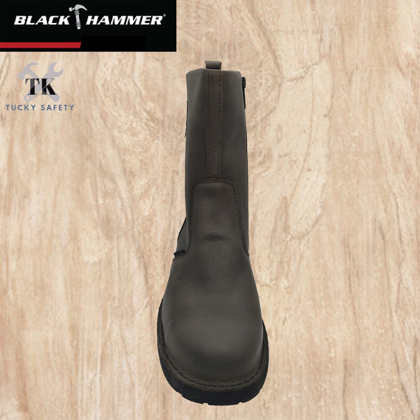 BH4665-CHL7 ( SIZE 5-11 ) BLACK HAMMER MEN'S MID CUT SLIP ON WITH ZIP SAFETY SHOES / KASUT SAFETY LELAKI ( READY STOCK )