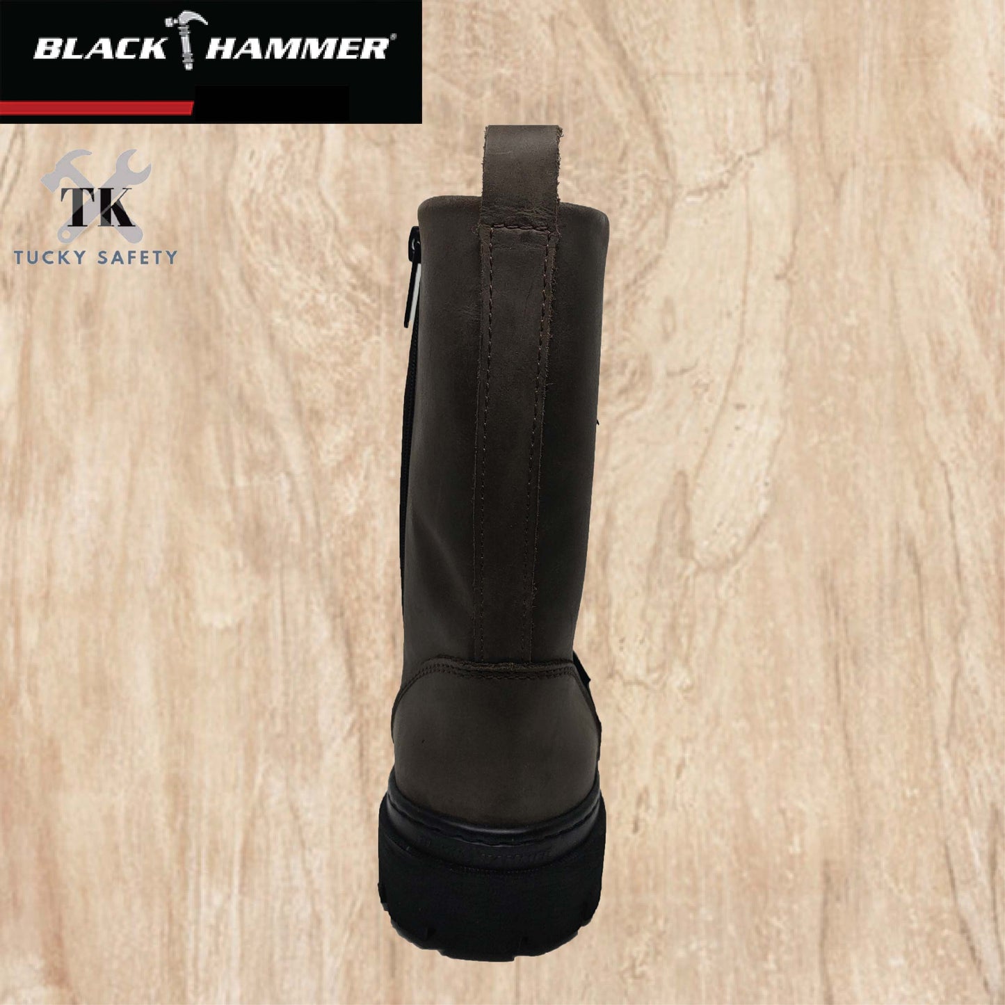 BH4665-CHL7 ( SIZE 5-11 ) BLACK HAMMER MEN'S MID CUT SLIP ON WITH ZIP SAFETY SHOES / KASUT SAFETY LELAKI ( READY STOCK )