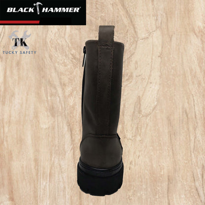 BH4665-CHL7 ( SIZE 5-11 ) BLACK HAMMER MEN'S MID CUT SLIP ON WITH ZIP SAFETY SHOES / KASUT SAFETY LELAKI ( READY STOCK )