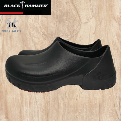 BHC-S077 Black Hammer Black Safety Clogs (NO STEEL TOE)