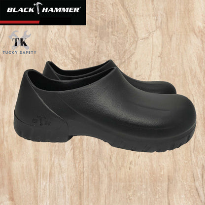 BHC-S077 Black Hammer Black Safety Clogs (NO STEEL TOE)