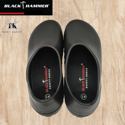 BHC-S077 Black Hammer Black Safety Clogs (NO STEEL TOE)