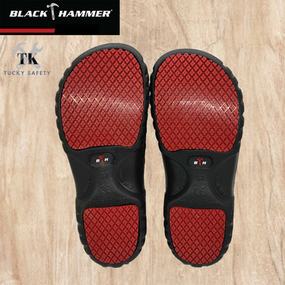 BHC-S077 Black Hammer Black Safety Clogs (NO STEEL TOE)