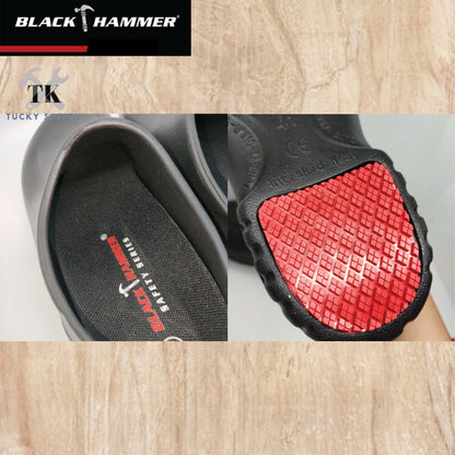 BHC-S077 Black Hammer Black Safety Clogs (NO STEEL TOE)