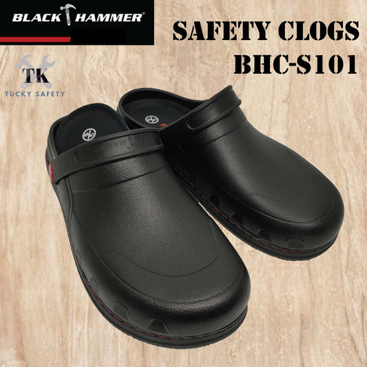 BHC-S101 Black Hammer Black Safety Clogs (No Steel Toe)