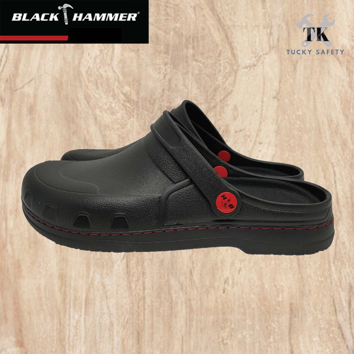 BHC-S101 Black Hammer Black Safety Clogs (No Steel Toe)