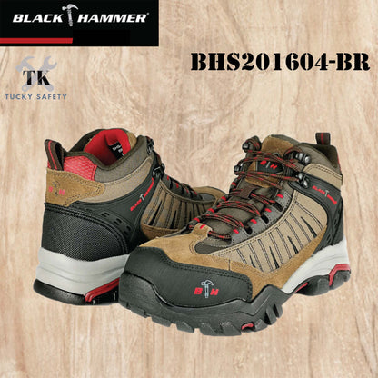 BHS201604 [ BLACK HAMMER ] Sport Series Trek II Men Mid Cut Lace Up Safety Shoe