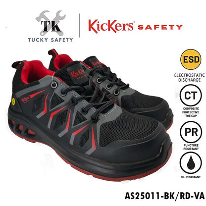 AS25011 [ KICKERS SAFETY ] LIGHT WEIGHT SPORT SAFETY SHOES ESD LELAKI LACES LOW CUT DESIGN SUKAN KASUT KESELAMATAN