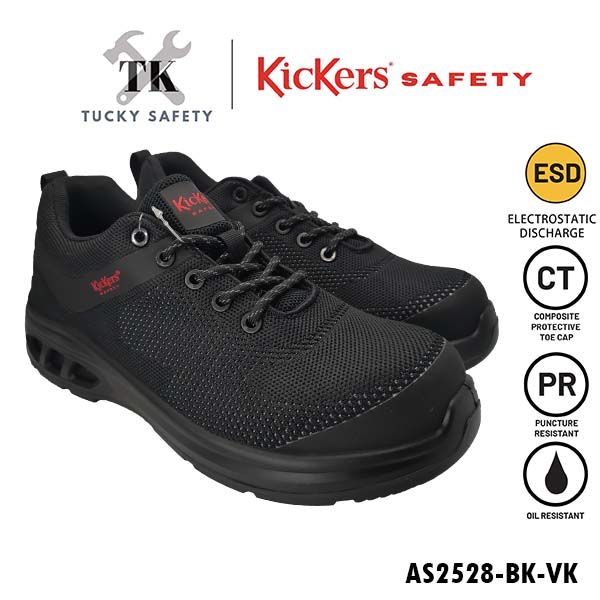 AS2528 [ KICKERS SAFETY ] LIGHT WEIGHT SPORT SAFETY SHOES ESD LELAKI LACES LOW CUT DESIGN SUKAN KASUT KESELAMATAN