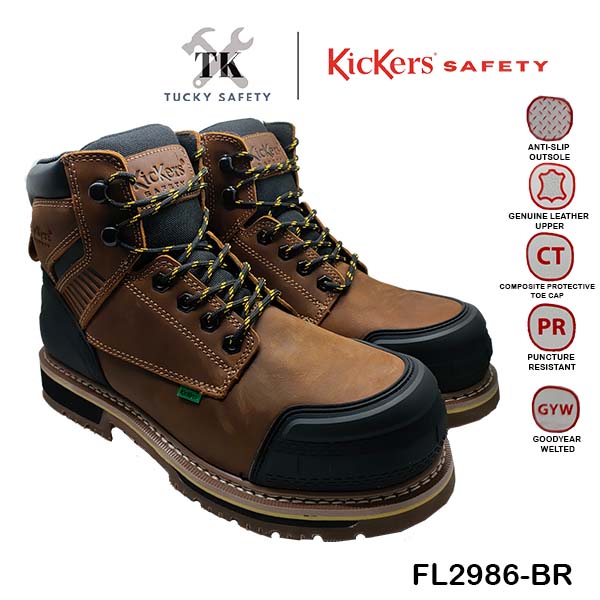 FL2986 SERIES [ KICKERS ] MEN SAFETY BOOT LACE UP HEAVY DUTY SAFETY BOOT