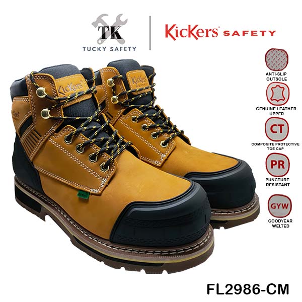 FL2986 SERIES [ KICKERS ] MEN SAFETY BOOT LACE UP HEAVY DUTY SAFETY BOOT