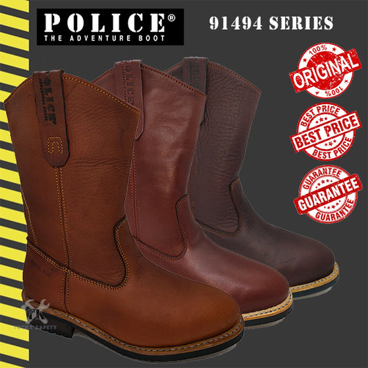 91494 SERIES POLICE MEN'S SAFETY BOOT / MEN'S HEAVY DUTY SAFETY BOOT / KASUT KERJA SAFETY BOOT LELAKI 91494 SERIES HIGH CUT BOOT