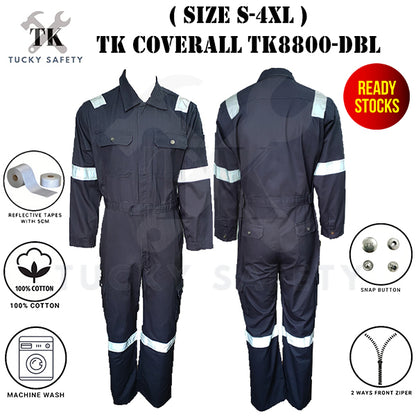 TK8800 - TK MEN'S HEAVY DUTY SAFETY COVERALL / COVERALL KAIN TEBAL LELAKI - Thick Material