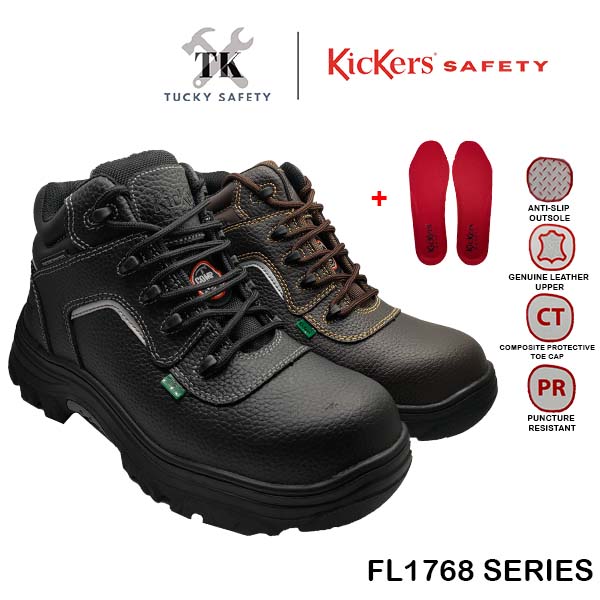 FL1768 SERIES [ KICKERS ] MEN SAFETY BOOT LACE UP HEAVY DUTY SAFETY BOOT