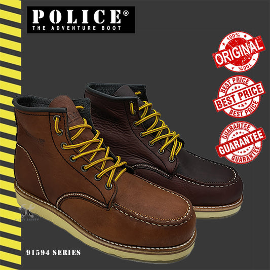 91594 SERIES POLICE MEN SAFETY BOOT / MEN'S HEAVY DUTY SAFETY BOOT / KASUT KERJA SAFETY BOOT LELAKI