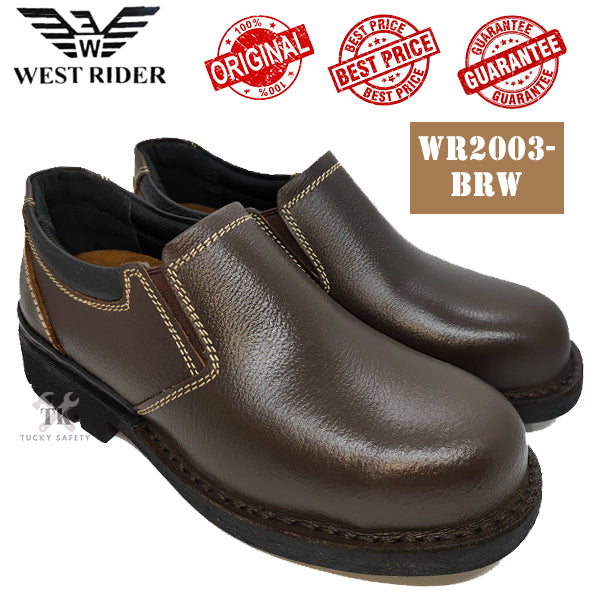 WR2003-BRW West Rider Mens Low Cut Slip-On Elasticity Safety Shoes / Boots [ READY STOCK ]