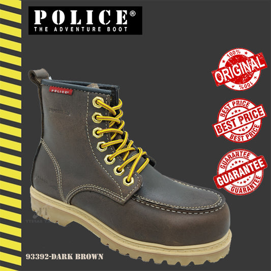 93392-G13P POLICE WOMEN'S PREMIUM LEATHER SAFETY BOOT / WOMEN'S HEAVY DUTY SAFETY BOOT / KASUT KERJA PEREMPUAN - BROWN