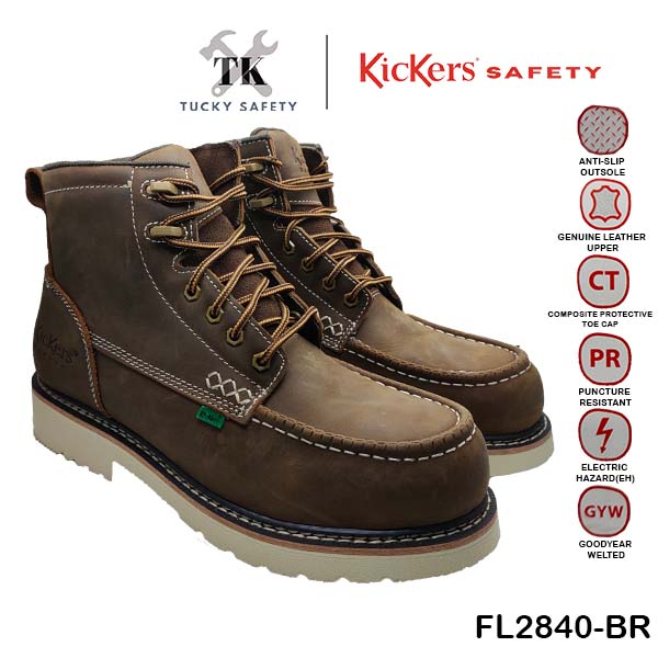 FL2840-BR [ KICKERS ] MEN SAFETY BOOT LACE UP HEAVY DUTY SAFETY BOOT