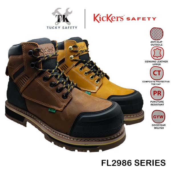 FL2986 SERIES [ KICKERS ] MEN SAFETY BOOT LACE UP HEAVY DUTY SAFETY BOOT