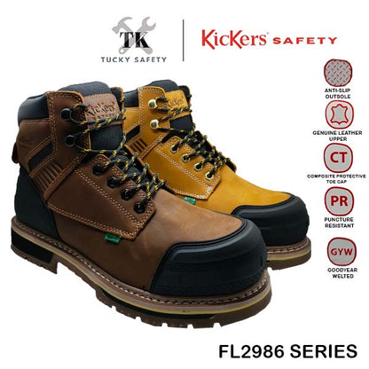 FL2986 SERIES [ KICKERS ] MEN SAFETY BOOT LACE UP HEAVY DUTY SAFETY BOOT