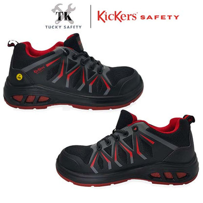 AS25011 [ KICKERS SAFETY ] LIGHT WEIGHT SPORT SAFETY SHOES ESD LELAKI LACES LOW CUT DESIGN SUKAN KASUT KESELAMATAN