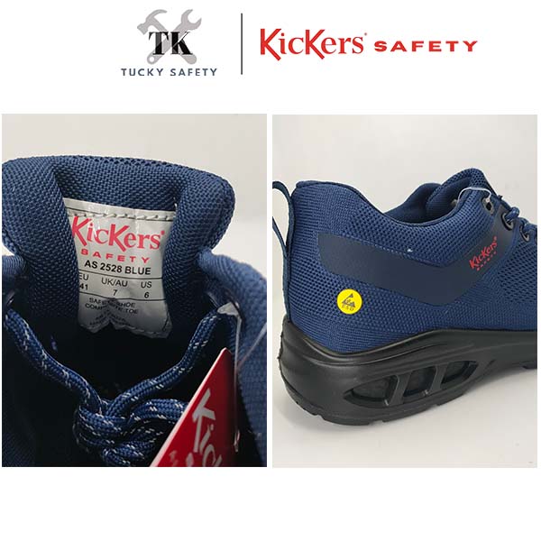 AS2528 [ KICKERS SAFETY ] LIGHT WEIGHT SPORT SAFETY SHOES ESD LELAKI LACES LOW CUT DESIGN SUKAN KASUT KESELAMATAN