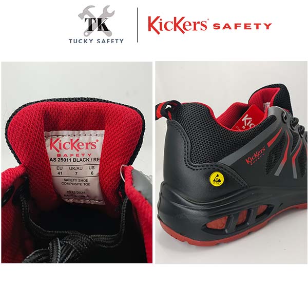 AS25011 [ KICKERS SAFETY ] LIGHT WEIGHT SPORT SAFETY SHOES ESD LELAKI LACES LOW CUT DESIGN SUKAN KASUT KESELAMATAN