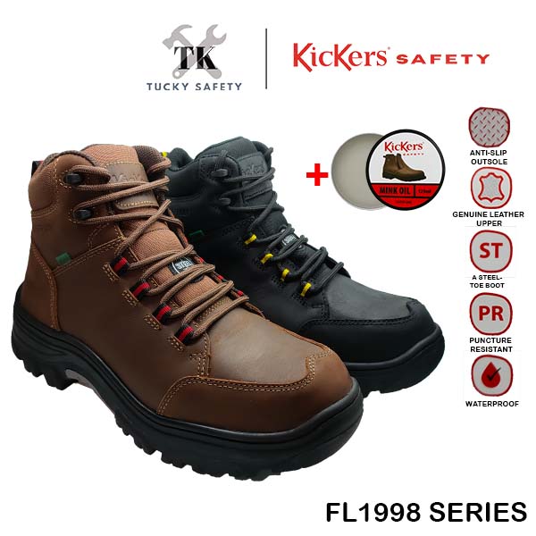 FL1998 SERIES [ KICKERS ] MEN SAFETY BOOT LACE UP HEAVY DUTY SAFETY BOOT