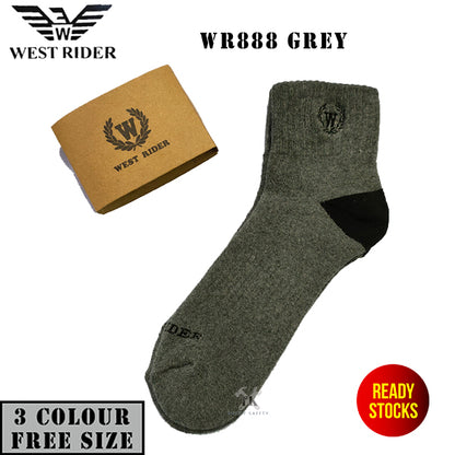 WR888 SOCK - READY STOCK WEST RIDER HEAVY DUTY SAFETY MEN SOCK / STOKING LELAKI KERJA TAHAN LASAK / STRETCHABLE 100% COTTON