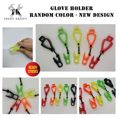 GLOVE HOLDER - [ RANDOM COLOUR ] SAFETY PLASTIC GLOVE HOLDER / HEAVY DUTY GLOVE CLIP HOLDER