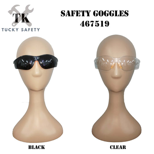 1 PCS SAFETY GOGGLES BLACK OR CLEAR TRANSPARENT SAFETY GOGGLES WORKING PROTECTIVE EYE PROTECTION 467519 TUCKY MATA