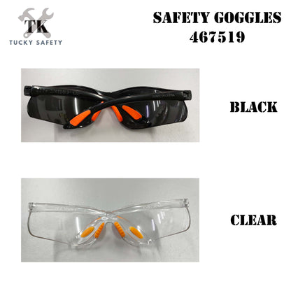 1 PCS SAFETY GOGGLES BLACK OR CLEAR TRANSPARENT SAFETY GOGGLES WORKING PROTECTIVE EYE PROTECTION 467519 TUCKY MATA