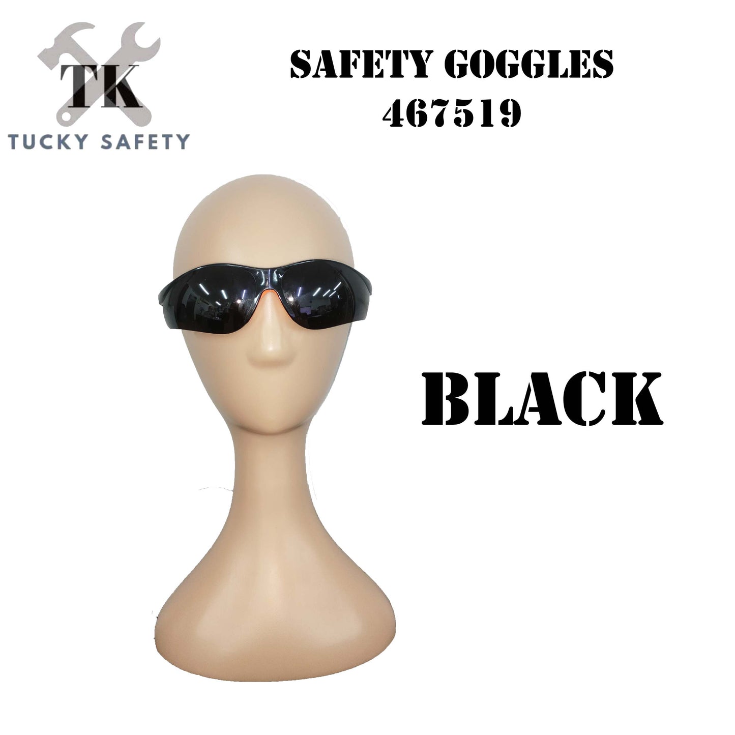 1 PCS SAFETY GOGGLES BLACK OR CLEAR TRANSPARENT SAFETY GOGGLES WORKING PROTECTIVE EYE PROTECTION 467519 TUCKY MATA