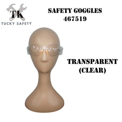 1 PCS SAFETY GOGGLES BLACK OR CLEAR TRANSPARENT SAFETY GOGGLES WORKING PROTECTIVE EYE PROTECTION 467519 TUCKY MATA