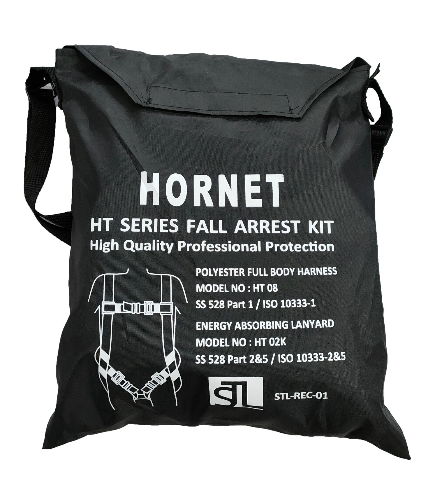 [ HORNET ] SAFETY FULL BODY HARNESS FALL PROTECTION WITH POLYAMIDE LANYARD LARGE HOOK & ABSORBER HT08 & HT02K