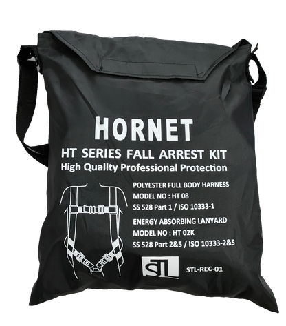 [ HORNET ] SAFETY FULL BODY HARNESS FALL PROTECTION WITH POLYAMIDE LANYARD LARGE HOOK & ABSORBER HT08 & HT02K