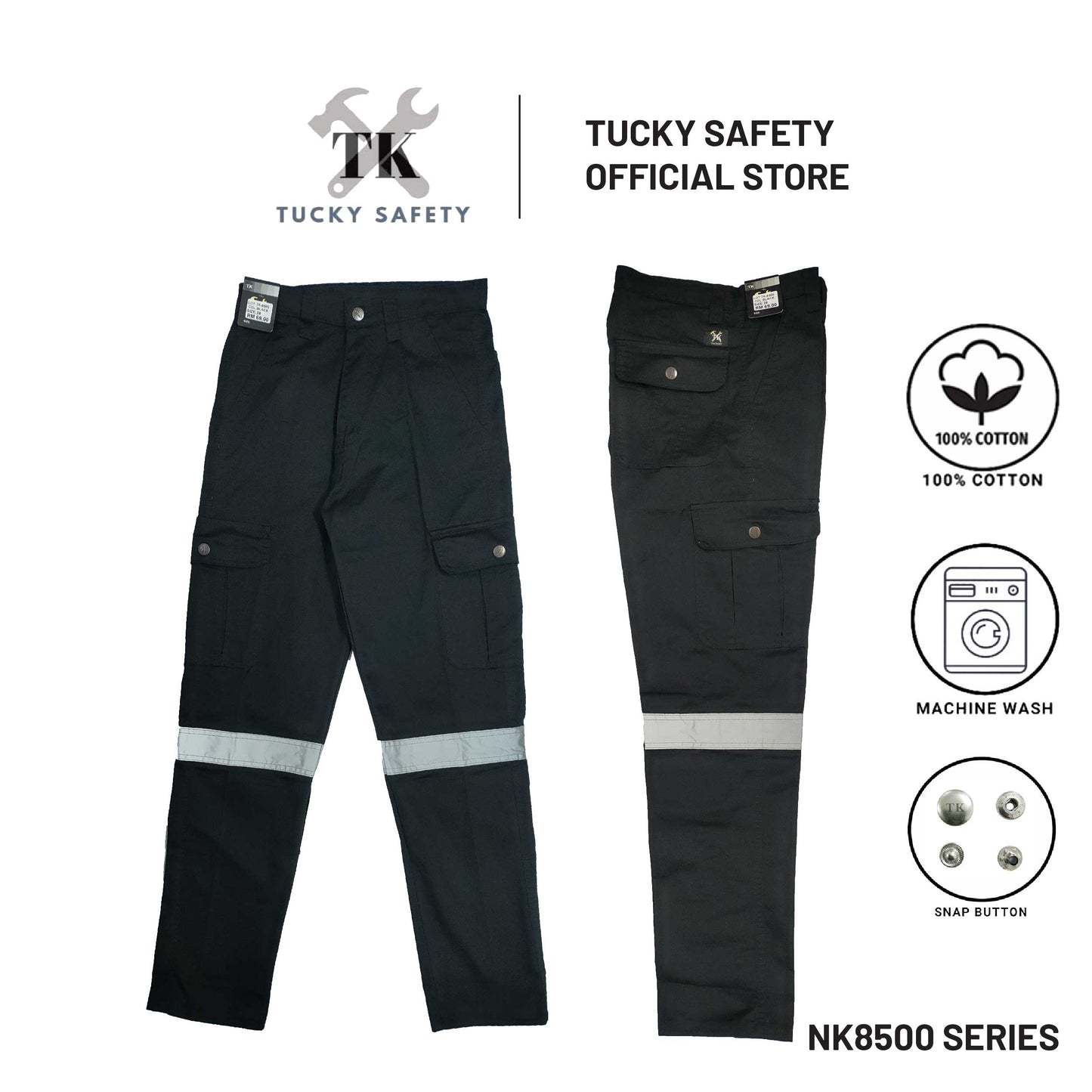 NK-8500 MEN'S REFLECTIVE WORKING PANTS STRAIGHT CUT / CARGO PANTS / SELUAR KERJA LELAKI SELUAR KERJA PANTULAN CAHAYA