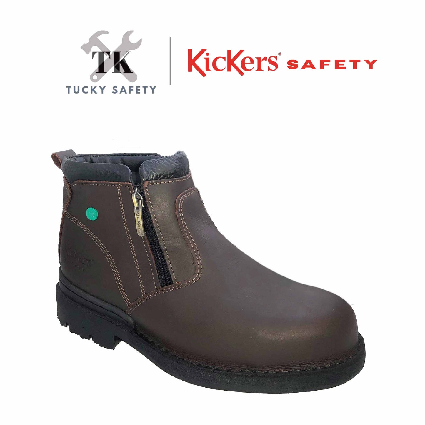 KK601 [ KICKERS ] MEN SAFETY BOOT ZIP HEAVY DUTY STEEL TOE STEEL PLATE HEAT RESISTANT SLIP RESISTANT SAFETY BOOT MID CUT
