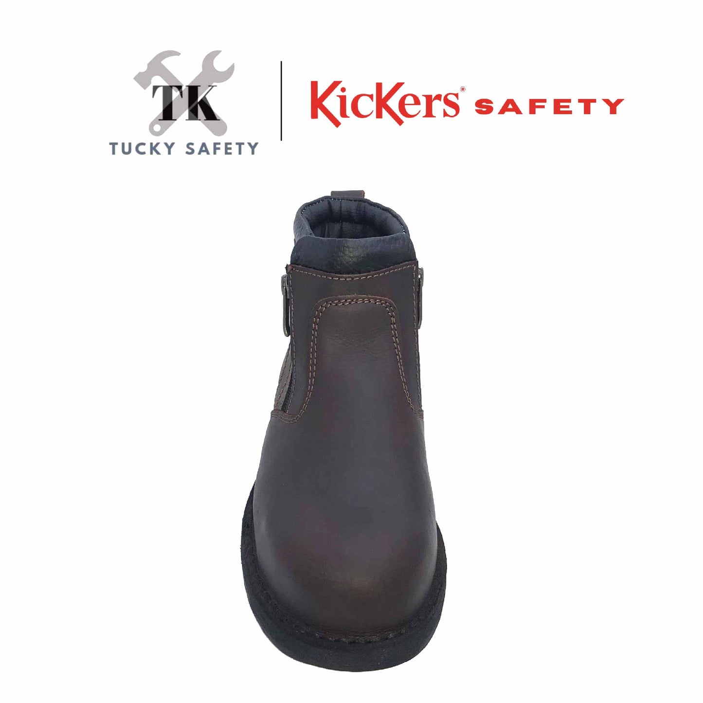 KK601 [ KICKERS ] MEN SAFETY BOOT ZIP HEAVY DUTY STEEL TOE STEEL PLATE HEAT RESISTANT SLIP RESISTANT SAFETY BOOT MID CUT