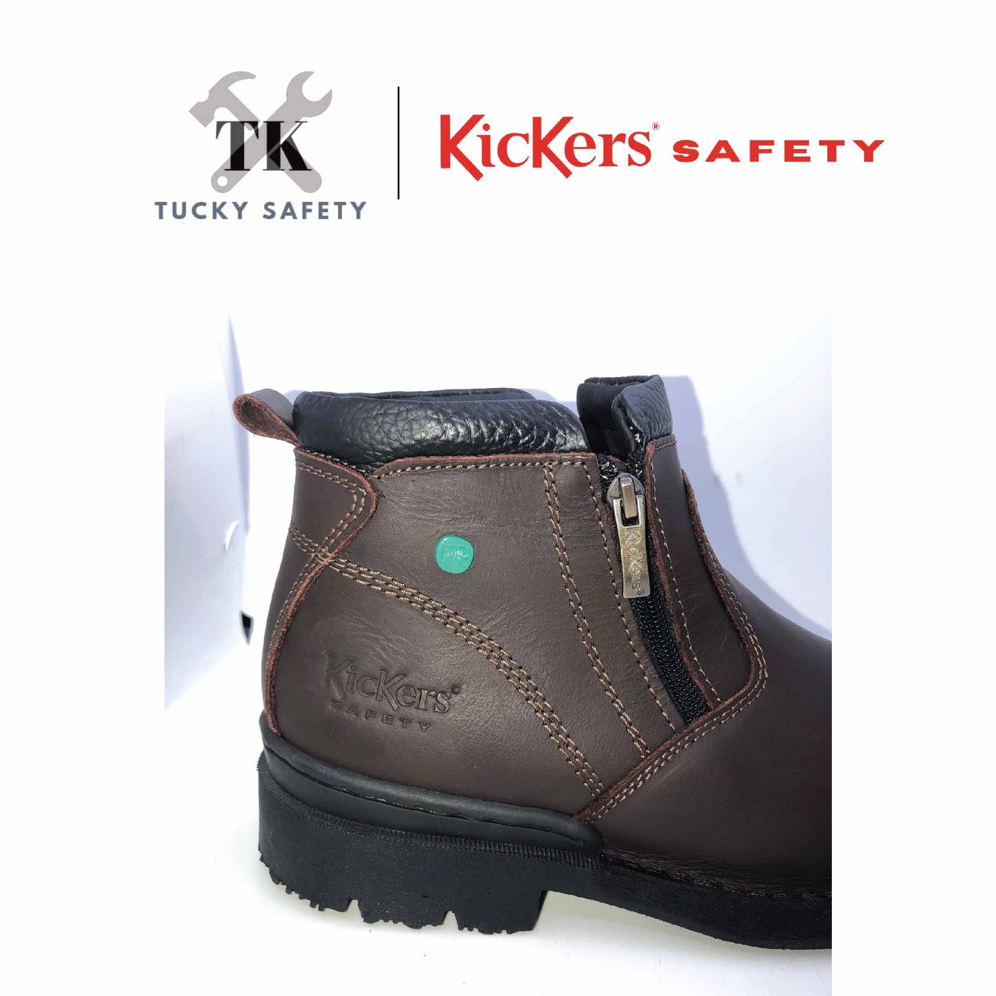 KK601 [ KICKERS ] MEN SAFETY BOOT ZIP HEAVY DUTY STEEL TOE STEEL PLATE HEAT RESISTANT SLIP RESISTANT SAFETY BOOT MID CUT