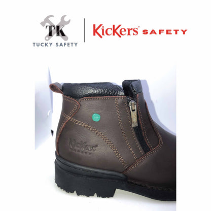 KK601 [ KICKERS ] MEN SAFETY BOOT ZIP HEAVY DUTY STEEL TOE STEEL PLATE HEAT RESISTANT SLIP RESISTANT SAFETY BOOT MID CUT